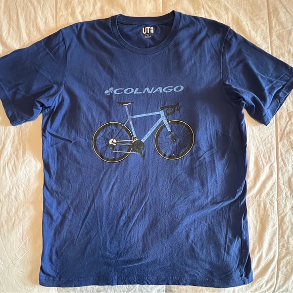 Uniqlo Other - Uniqlo Colnago Bicycle 🚲 Blue Graphic Tee - Short Sleeve